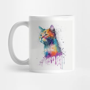 Tabby Cat Portrait In Watercolors & Pen Mug